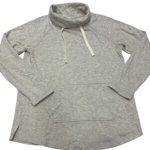 Thread & Supply‎ Sweater Women X Small Grey Soft Knit Cowl Funnel Neck Pockets